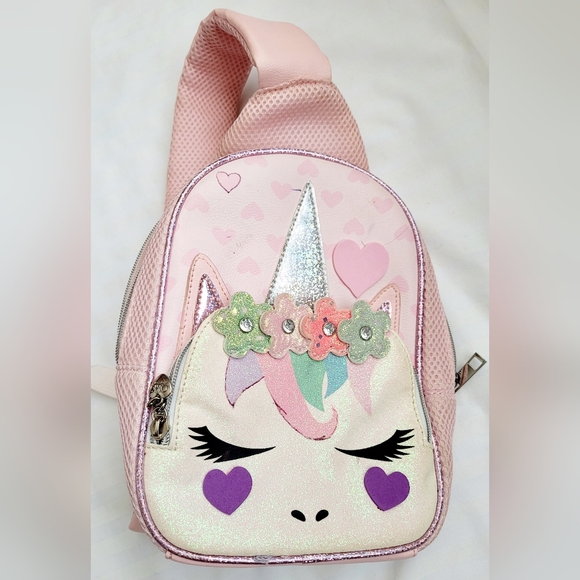 OMG Miss Gwen Unicorn Small/Mini Backpack Glitter Pink 9"×10"×3" - Picture 11 of 15